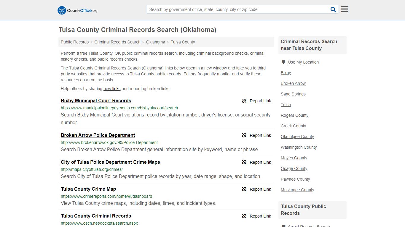Tulsa County Criminal Records Search (Oklahoma) - County Office